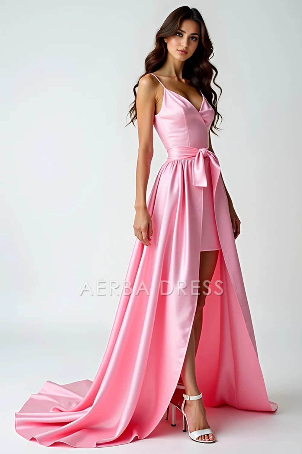 AERBA DRESS Formal Wear Dresses Elegant V-Neck Spaghetti Strap Backless Asymmetrical High-Low Fashion Prom Dress