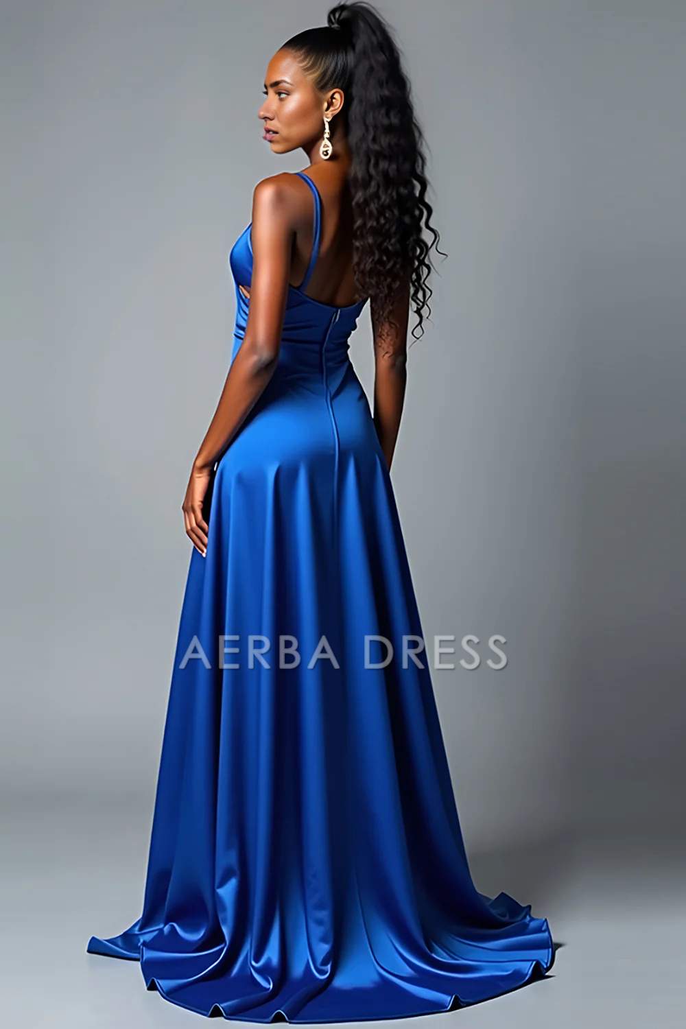 AERBA DRESS Formal Wear Dresses Elegant A Line V Neck Spaghetti Strap Charming Long With Slit Prom Dress