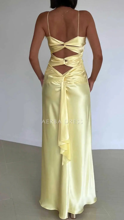 AERBA DRESS Prom Dress V Neck Spaghetti Strap Sheath Long Exquisite Charming Formal Wear Dresses