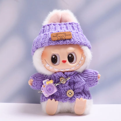 Handmade Labubu set can be paired with Labubu V1 Macaron and V2 seat button sweaters teddy bear wool hats and cameras (excluding dolls)
