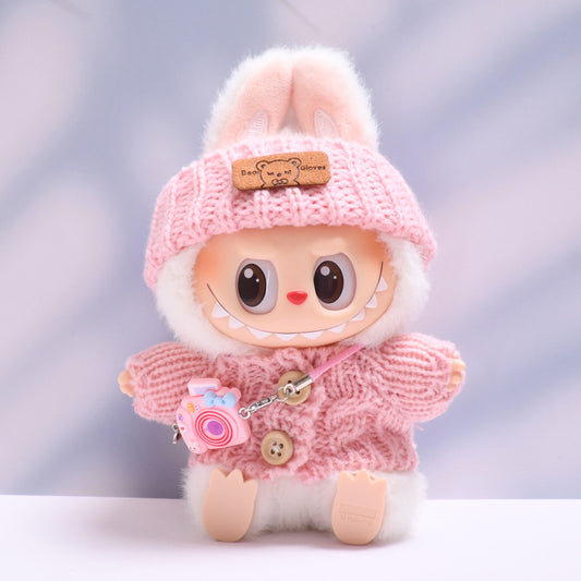 Handmade Labubu set can be paired with Labubu V1 Macaron and V2 seat button sweaters teddy bear wool hats and cameras (excluding dolls)