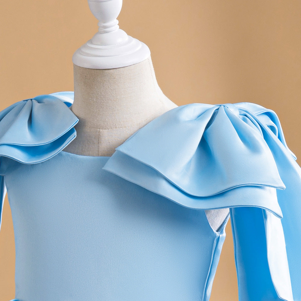 AERBA DRESS Wedding Flower Girl Dress Elegant Barbie Bow Girls Party Princess Dress Formal Wedding Bridemaids Birthday Prom Dresess for Girl Christmas Dresess