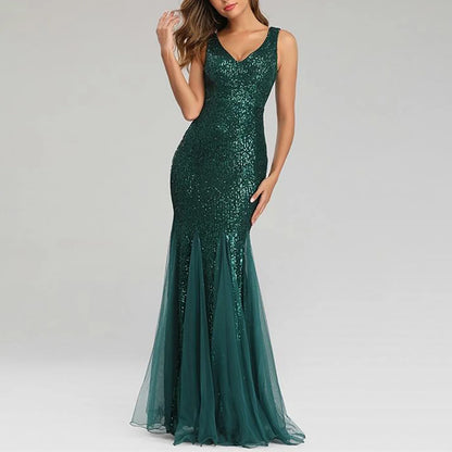 AerbaDress Cocktail Dress for Women 2024 Women's Sequins Fishtail Dress Evening Dress