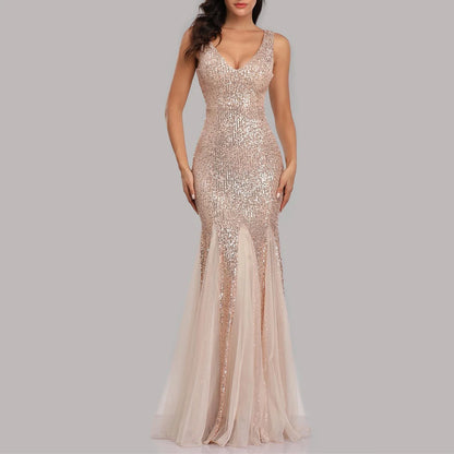 AerbaDress Cocktail Dress for Women 2024 Women's Sequins Fishtail Dress Evening Dress