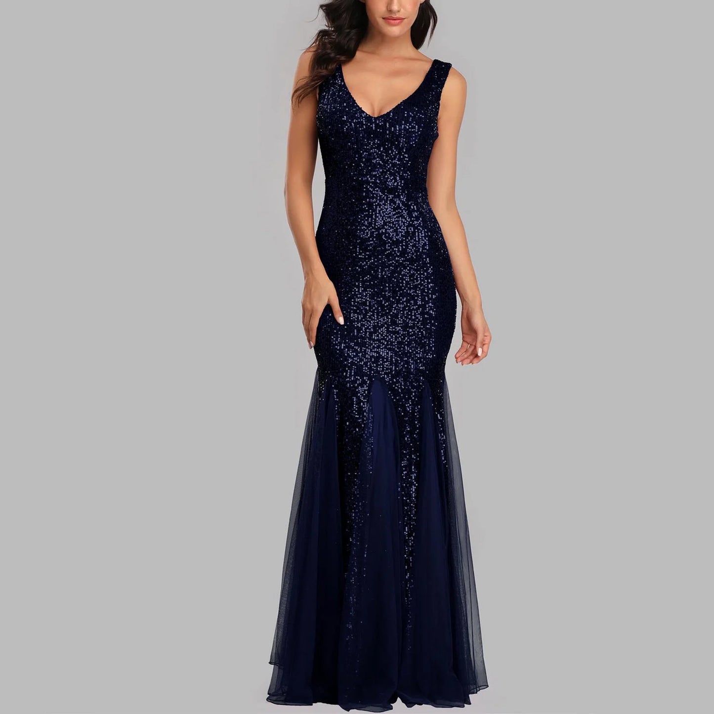 AerbaDress Cocktail Dress for Women 2024 Women's Sequins Fishtail Dress Evening Dress