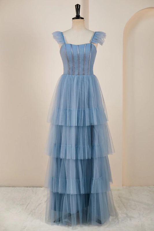 DingJiDress Prom Dresses Fantastic Straps Tulle Tiered Multi-Layers