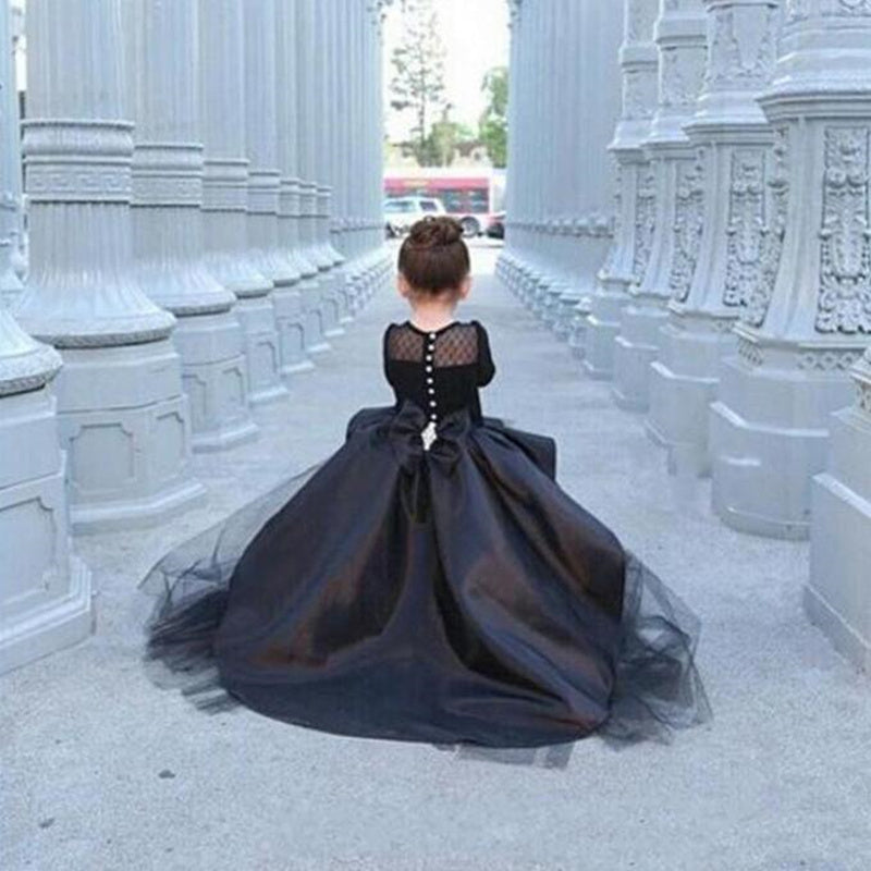 AERBA DRESS Wedding Flower Girl Dress Long Sleeve Pageant Dresses Teens Kids Formal Wear Party Communion Dresses