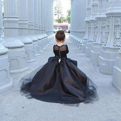 AERBA DRESS Wedding Flower Girl Dress Long Sleeve Pageant Dresses Teens Kids Formal Wear Party Communion Dresses