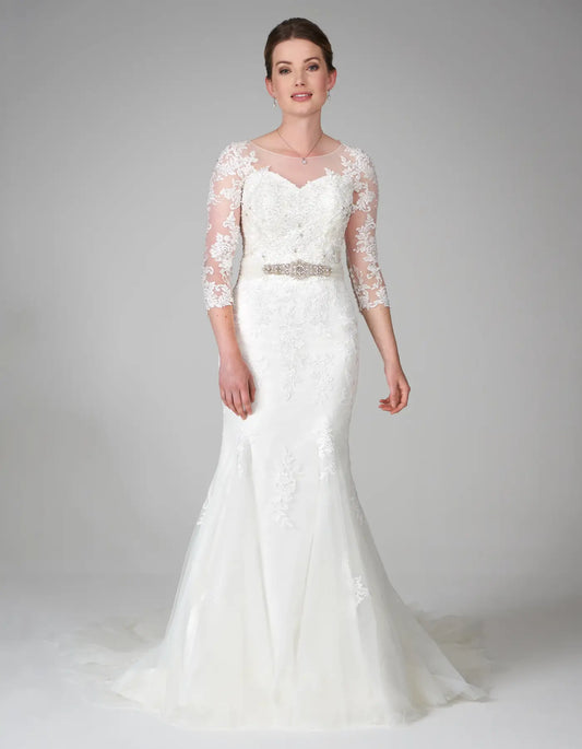 AerbaDress a strapless mermaid gown with floral lace Wedding Dresses