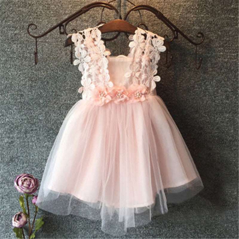 AERBA DRESS Wedding Flower Girl Dress Kids Ceremonies Dress Solid Tutu Dress For Girls Clothes Party Gown Princess Dress Girls