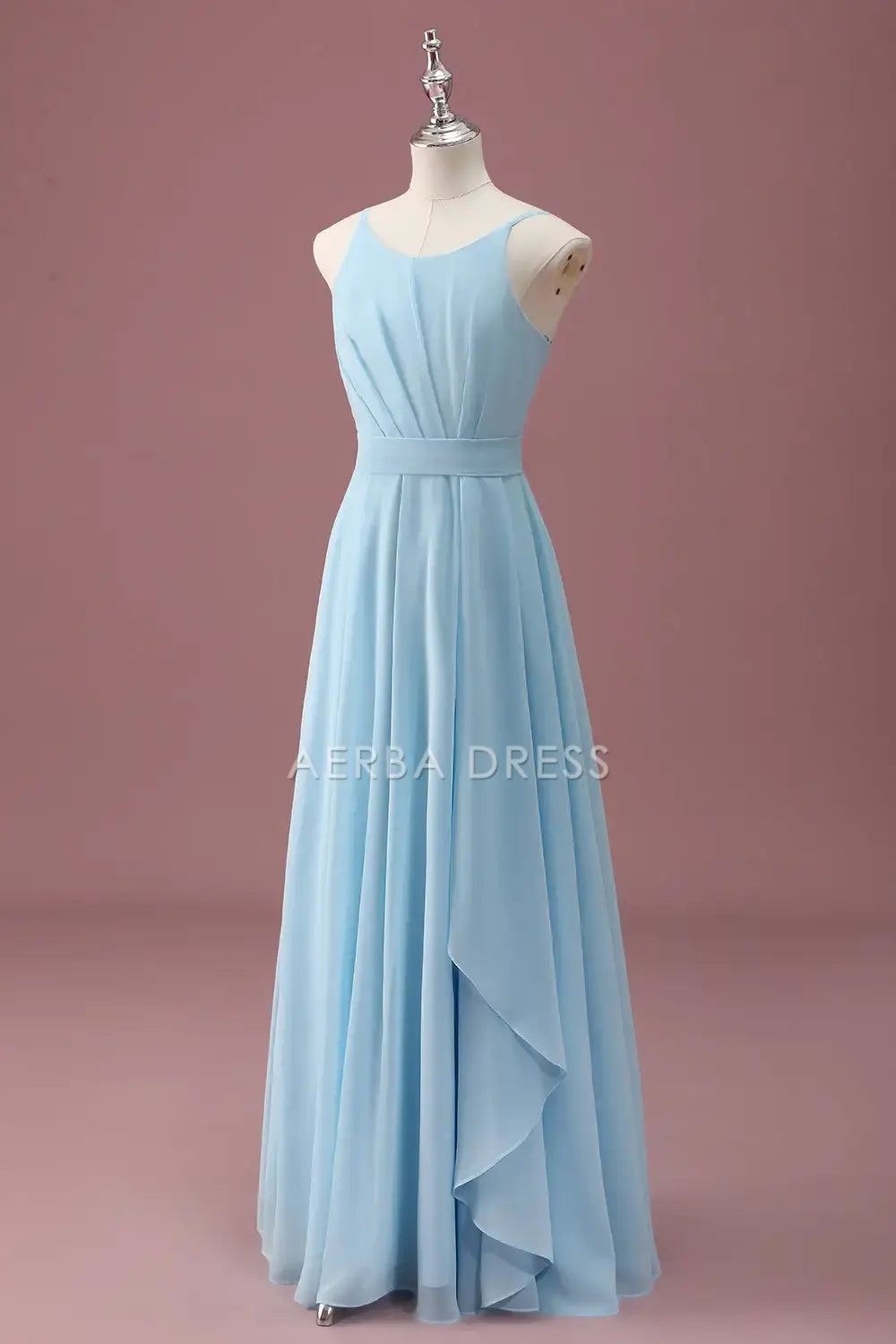 Junior Bridesmaid Dress A Line Spaghetti Straps Sleeveless Ruffles Fashion Long Girl Formal Dress