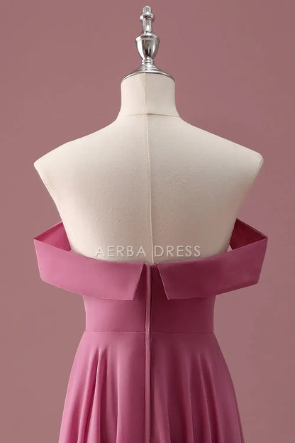 Junior Bridesmaid Dress A-Line Off The Shoulder Sleeveless Backless Pleated Elegant Long Girl Formal Dress