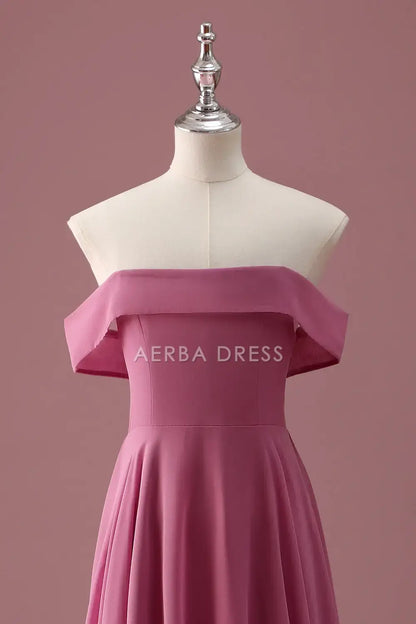 Junior Bridesmaid Dress A-Line Off The Shoulder Sleeveless Backless Pleated Elegant Long Girl Formal Dress