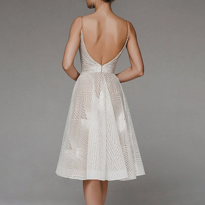 AerbaDress Fall Wedding Guest Dresses For Women Women's Elegant Midi Bodycon Dress Sleeveless Backless Ruffle Hem Formal Wedding Guest Dresses