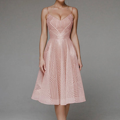 AerbaDress Fall Wedding Guest Dresses For Women Women's Elegant Midi Bodycon Dress Sleeveless Backless Ruffle Hem Formal Wedding Guest Dresses