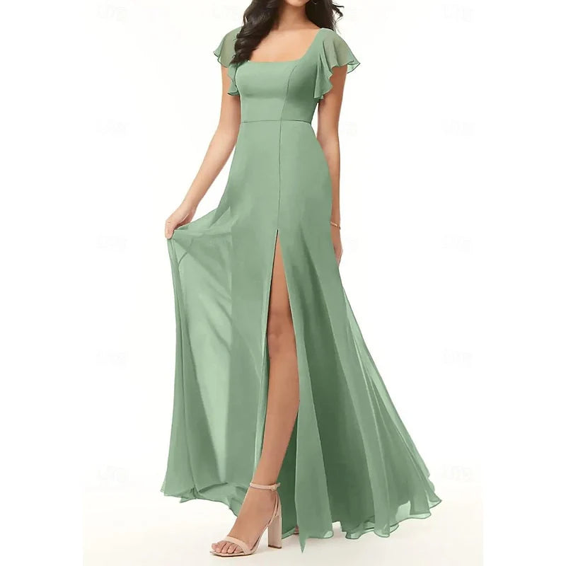 AerbaDress A-Line/Princess Square Neck Bridesmaid Dresses elegant Wedding Guest Dresses