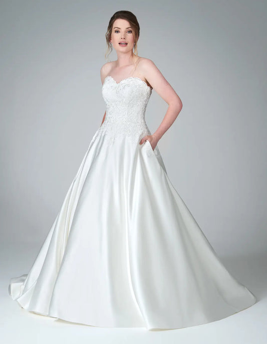 AerbaDress a satin and lace gown with pockets Wedding Dresses