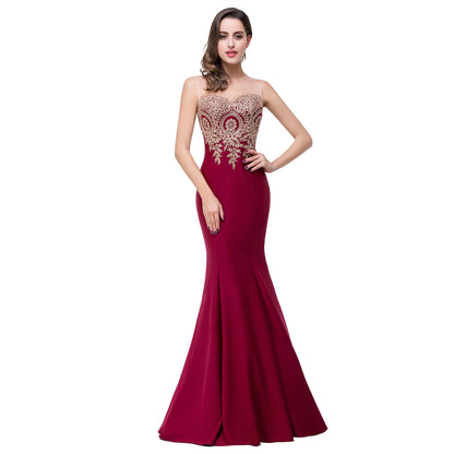 AerbaDress Fashion Royal Blue Lace Mermaid Evening Dress for Women Floor Length Evening Dress