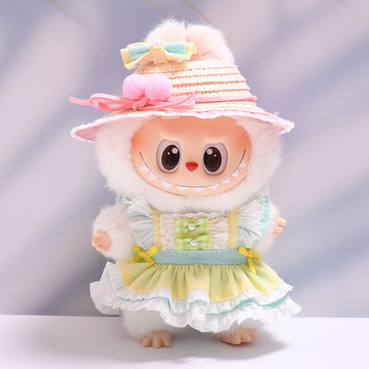 Handmade Labubu set can be paired with Labubu V1 Macaron and V2 seat blind boxes Labubu pendant doll clothes maid princess dress set and cloth replacement (excluding dolls)