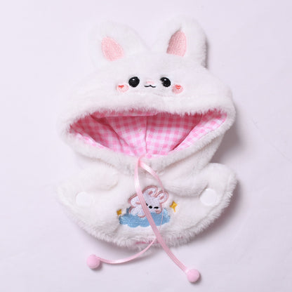 Handmade Labubu set can be paired with Labubu V1 Macaron and V2 seats featuring a white rabbit cape and a rag cloth for dressing children (excluding dolls)