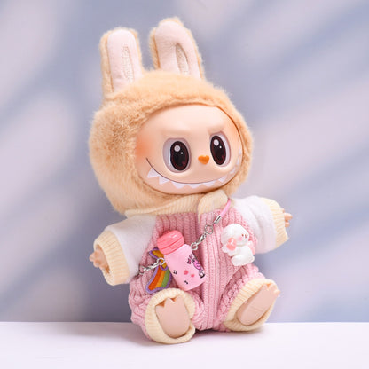 Handmade Labubu set can be paired with Labubu V1 Macaron and V2 seats climbing clothes water bottle set and plush baby clothes (excluding dolls)
