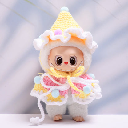 Handmade Labubu set can be paired with Labubu V1 Macaron and V2 seats colored ball yarn sweater shawl set Labubu baby clothing replacement (excluding dolls)