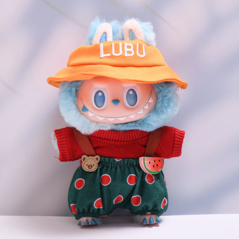 Handmade Labubu set can be paired with Labubu V1 Macaron and V2 seats yellow hats watermelon overalls ragdoll outfits (excluding dolls)