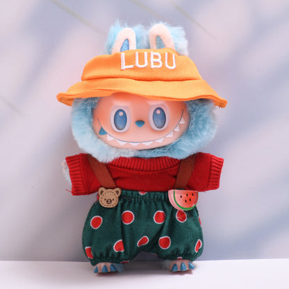 Handmade Labubu set can be paired with Labubu V1 Macaron and V2 seats yellow hats watermelon overalls ragdoll outfits (excluding dolls)