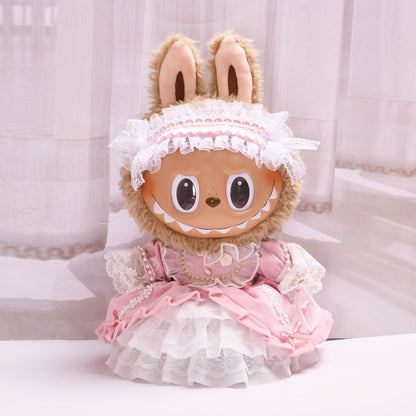 Handmade Labubu set can be paired with Labubu V1 Macaron and V2 seats large size 38cm canvas clothes loli palace dress labubu with replacement doll dresses (excluding dolls)