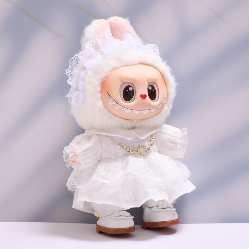 Handmade Labubu set can be paired with Labubu V1 Macaron and V2 seats with white lace dress set and Labubu doll outfit (excluding dolls)