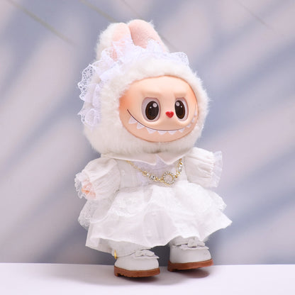 Handmade Labubu set can be paired with Labubu V1 Macaron and V2 seats with white lace dress set and Labubu doll outfit (excluding dolls)