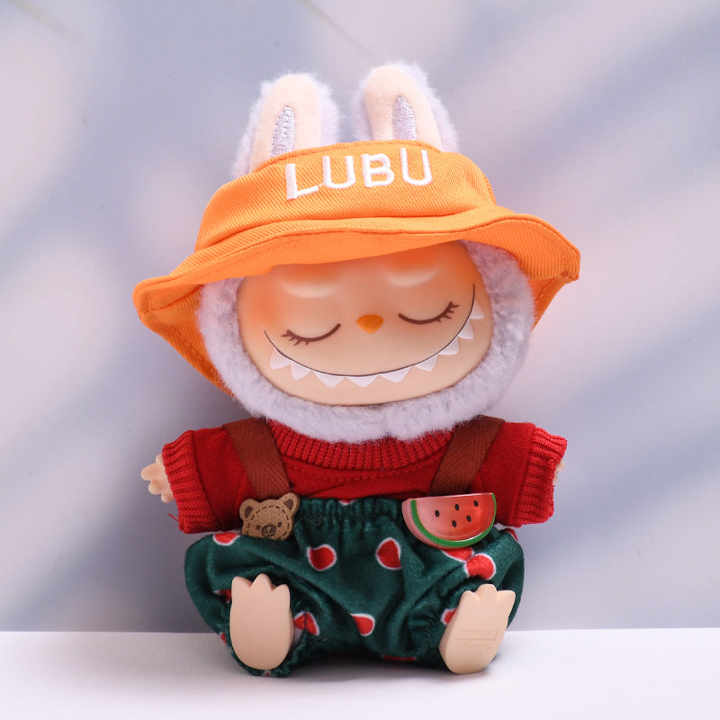 Handmade Labubu set can be paired with Labubu V1 Macaron and V2 seats yellow hats watermelon overalls ragdoll outfits (excluding dolls)