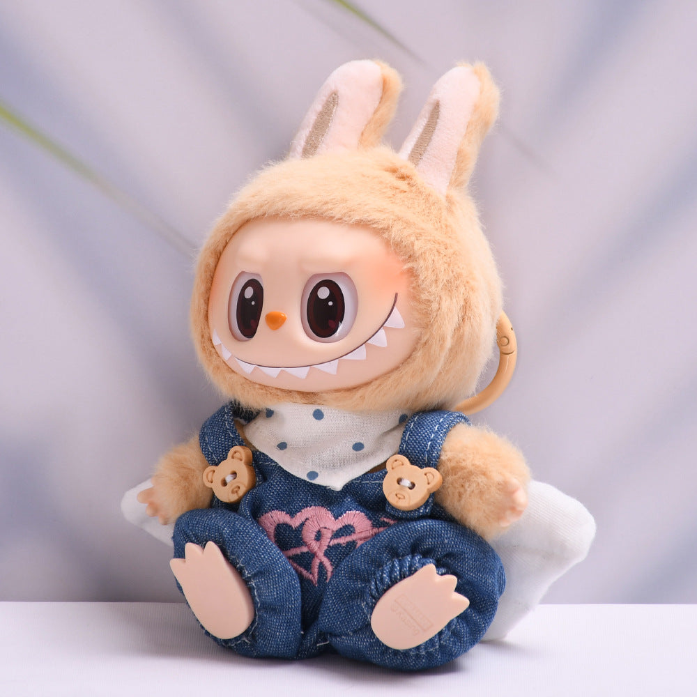 Handmade Labubu set can be paired with Labubu V1 Macaron and V2 seats with blind box pendants for parties Labubu Cupid love shoulder pants Labubu doll clothes (excluding dolls)