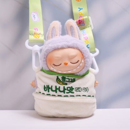 Handmade Labubu set can be paired with Labubu V1 Macaron and V2 seats banana crossbody bag and cloth replacement set for baby clothes (excluding dolls)
