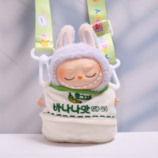 Handmade Labubu set can be paired with Labubu V1 Macaron and V2 seats banana crossbody bag and cloth replacement set for baby clothes (excluding dolls)