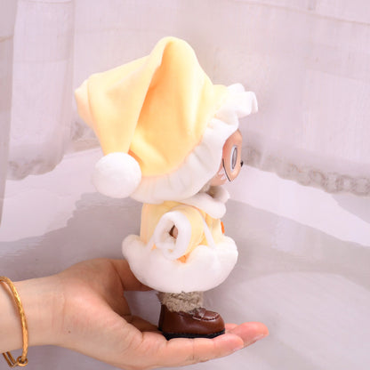 Handmade Labubu set can be paired with Labubu V1 Macaron and V2 seats 17cm Labubu cloth pendant can be used to replace clothes Yellow eggshell pajamas three piece set of baby clothes Labubu doll cute (excluding dolls)