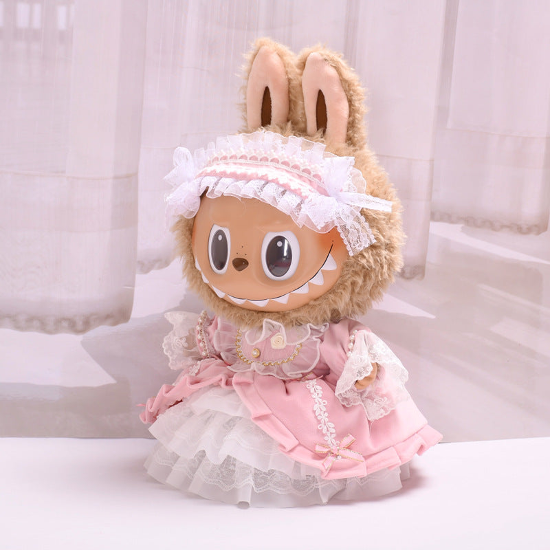 Handmade Labubu set can be paired with Labubu V1 Macaron and V2 seats large size 38cm canvas clothes loli palace dress labubu with replacement doll dresses (excluding dolls)