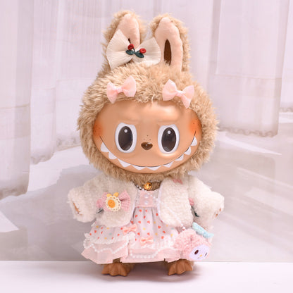 Handmade Labubu set can be paired with Labubu V1 Macaron and V2 seats 38cm plush plush plush toy clothes Spring Sakura set labubu replacement set baby clothes (excluding dolls)
