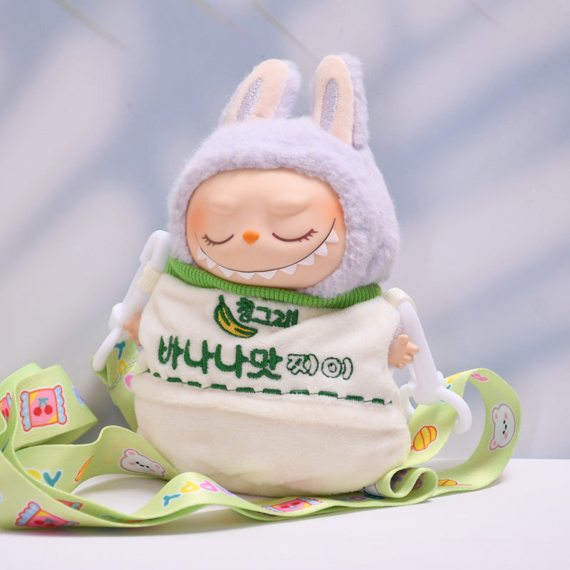 Handmade Labubu set can be paired with Labubu V1 Macaron and V2 seats banana crossbody bag and cloth replacement set for baby clothes (excluding dolls)