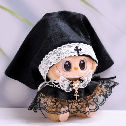 Handmade Labubu set can be paired with Labubu V1 Macaron and V2 seats with canvas pendants for Gothic girls' skirts and vinyl Labubu doll clothes (excluding dolls)