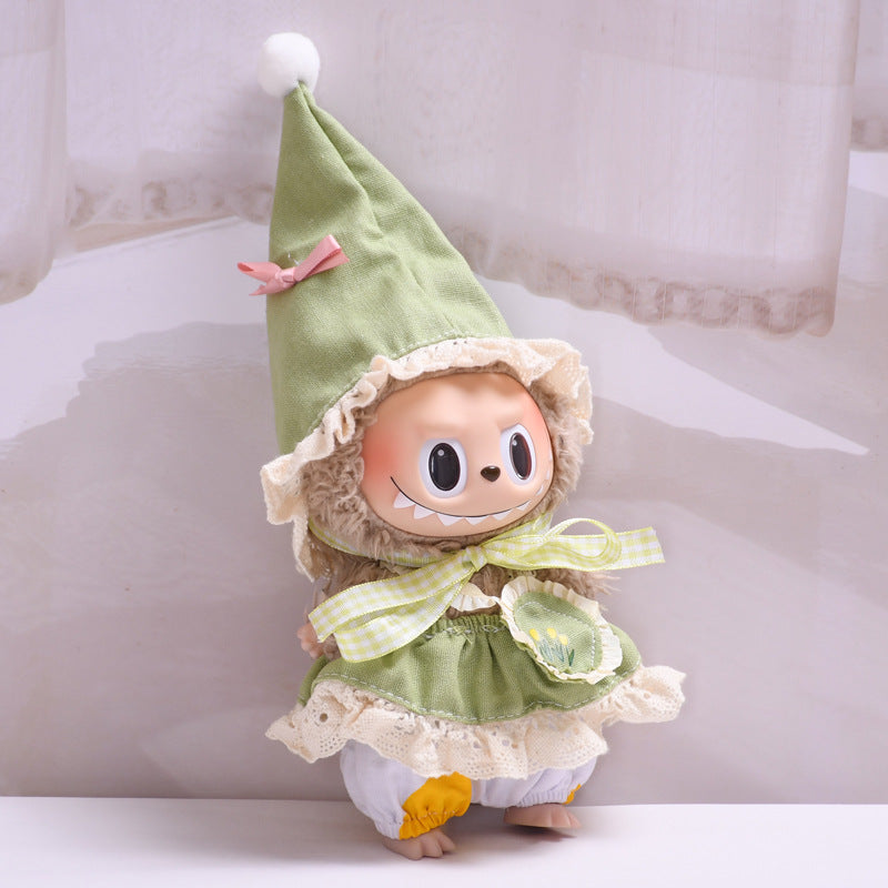 Handmade Labubu set can be paired with Labubu V1 Macaron and V2 seats forest elf set vinyl Labubu doll outfit (excluding dolls)