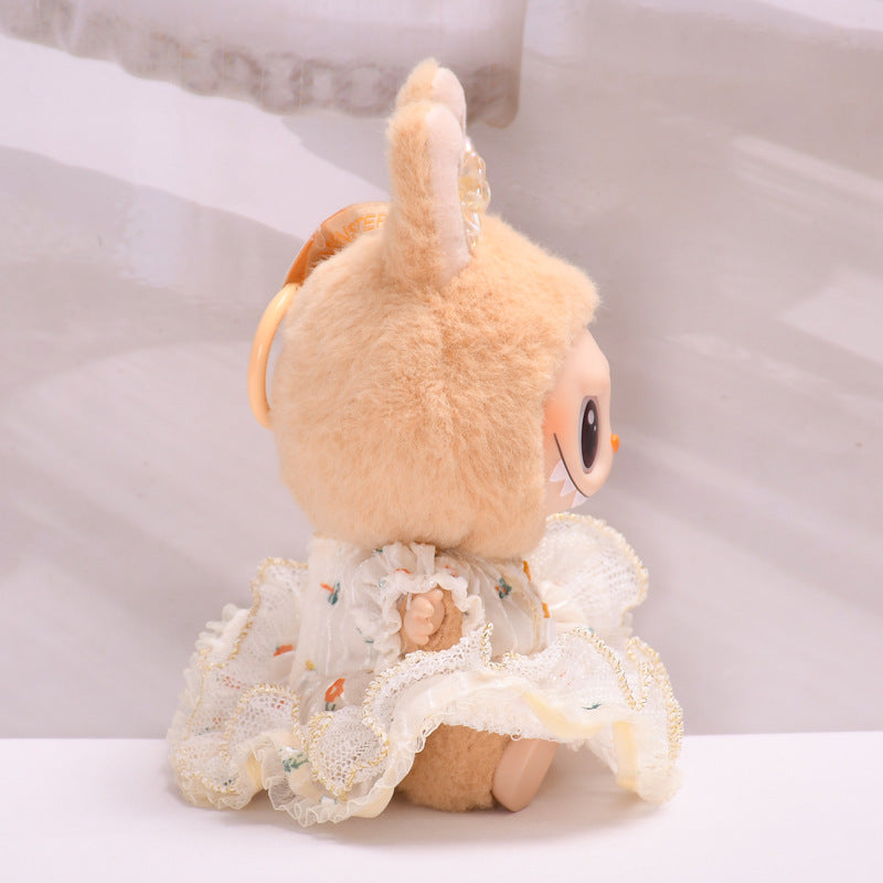 Handmade Labubu set can be paired with Labubu V1 Macaron and V2 seat gold wire dresses for parties and can be worn as a replacement dress (excluding dolls)