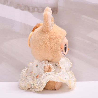 Handmade Labubu set can be paired with Labubu V1 Macaron and V2 seat gold wire dresses for parties and can be worn as a replacement dress (excluding dolls)