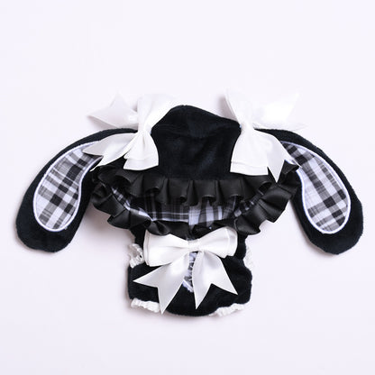 Handmade Labubu set can be paired with Labubu V1 Macaron and V2 seats blind box Labubu pendant clothes rabbit ear hooded clothes Labubu doll clothes cute (excluding dolls)