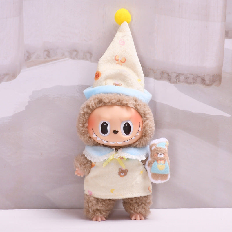 Handmade Labubu Outfit First and Second Generation Pendants Labubu Cloth Clothes Bear Pajama Set Labubu Cute Baby Clothes (not including dolls)