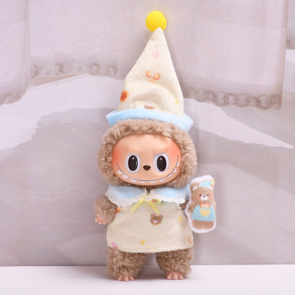 Handmade Labubu Outfit First and Second Generation Pendants Labubu Cloth Clothes Bear Pajama Set Labubu Cute Baby Clothes (not including dolls)