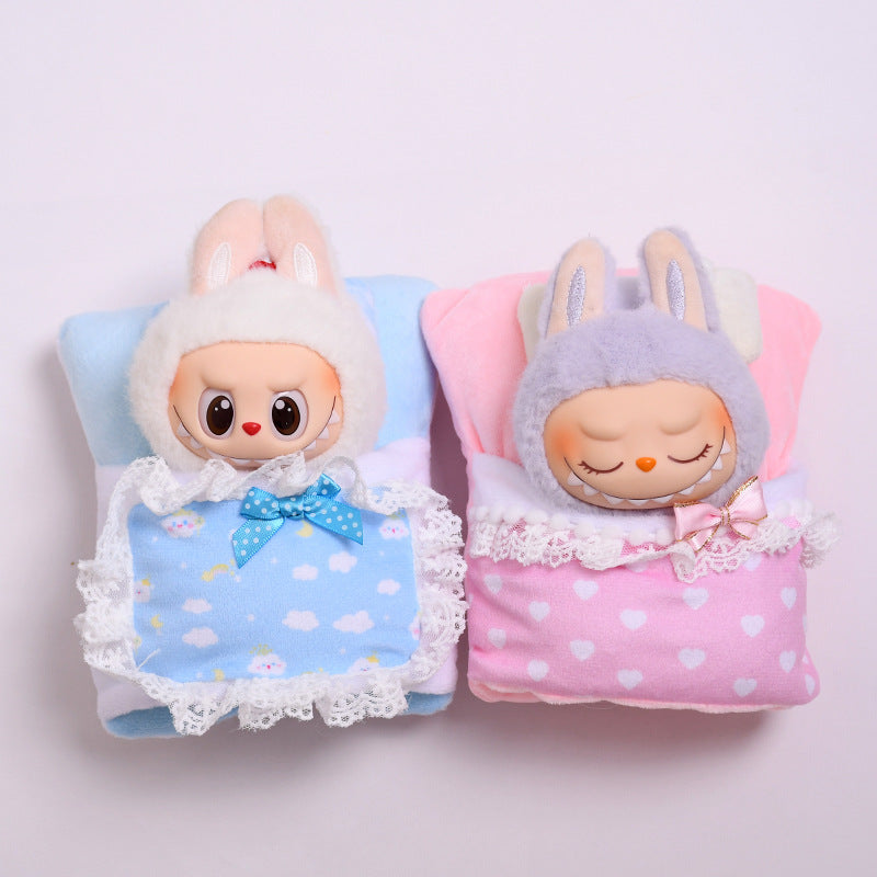 Handmade Labubu set can be paired with Labubu V1 Macaron and V2 seats small beds sleeping bags pillows blankets cloth dolls clothing accessories (excluding dolls)