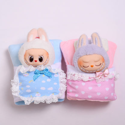 Handmade Labubu set can be paired with Labubu V1 Macaron and V2 seats small beds sleeping bags pillows blankets cloth dolls clothing accessories (excluding dolls)