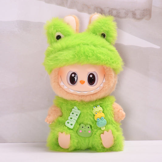 Handmade Labubu set can be paired with Labubu V1 Macaron and V2 seats and the BABY green frog two-piece set can be used as a Labubu doll dressing replacement (excluding dolls)