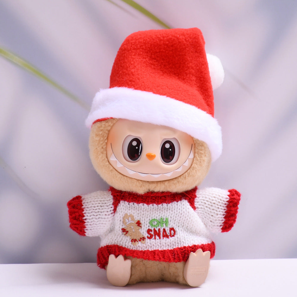 Handmade Labubu set can be paired with Labubu V1 Macaron and V2 seats paired with gingerbread man sweaters and Christmas hats as well as Labubu doll outfits (excluding dolls)